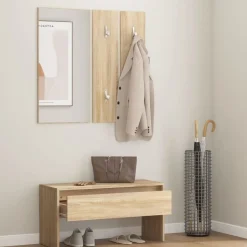 vidaXL Garderobe set bewerkt hout sonoma eiken