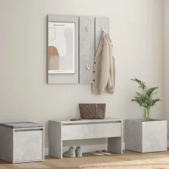 vidaXL Garderobe set bewerkt hout betongrijs