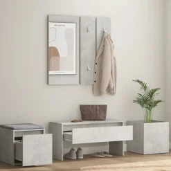 vidaXL Garderobe set bewerkt hout betongrijs
