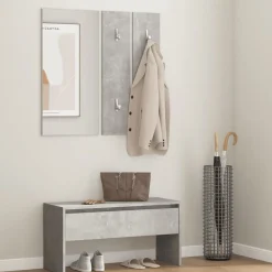 vidaXL Garderobe set bewerkt hout betongrijs
