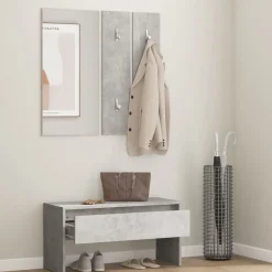 vidaXL Garderobe set bewerkt hout betongrijs
