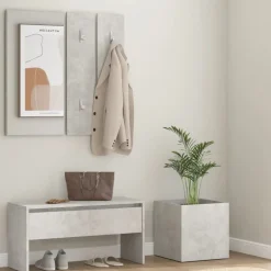 vidaXL Garderobe set bewerkt hout betongrijs