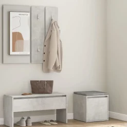 vidaXL Garderobe set bewerkt hout betongrijs