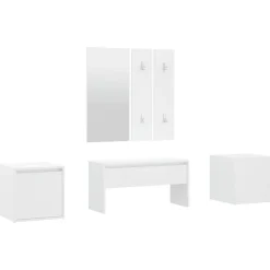 vidaXL Garderobe set bewerkt hout wit