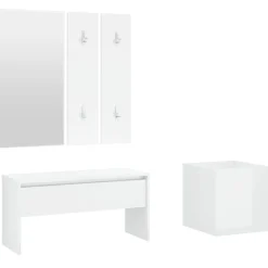 vidaXL Garderobe set bewerkt hout hoogglans wit