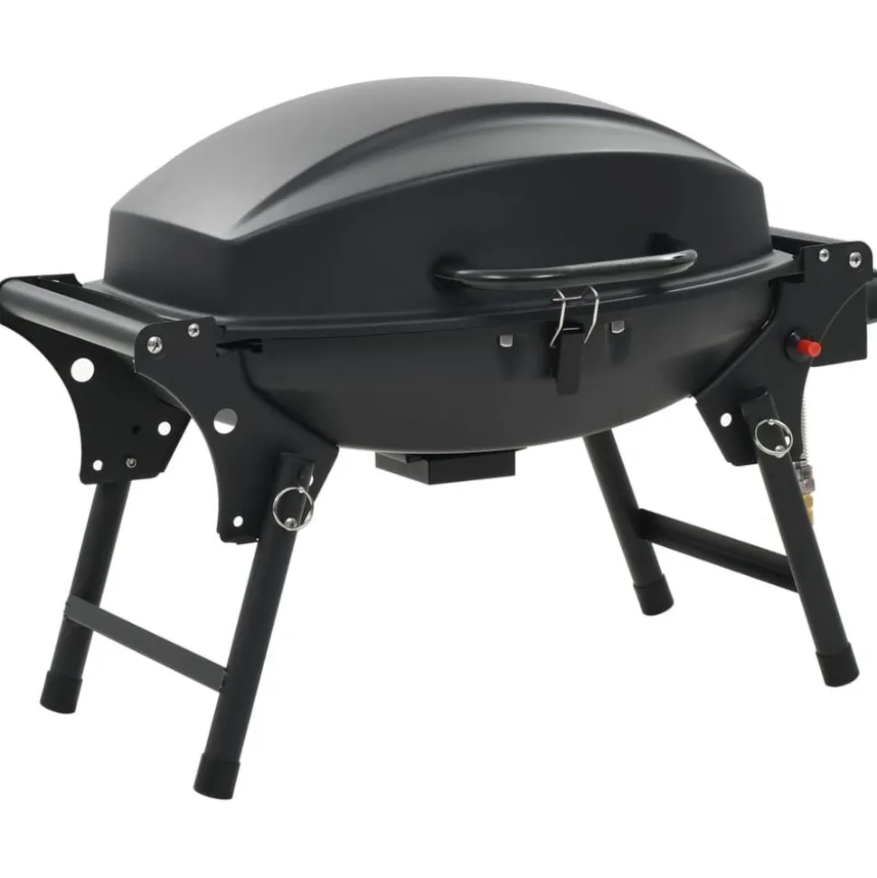 vidaXL Gasbarbecue met kookzone zwart