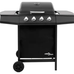 vidaXL Gasbarbecue-grill met 4 branders zwart
