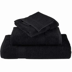 vidaXL Gastendoek SOLUND 2 pcs Zwart 15 x 21 cm 550 gsm
