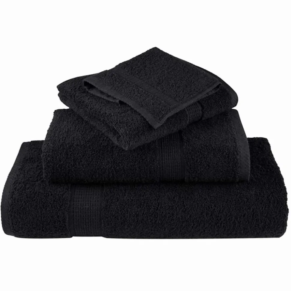 vidaXL Gastendoek SOLUND 2 pcs Zwart 15 x 21 cm 550 gsm