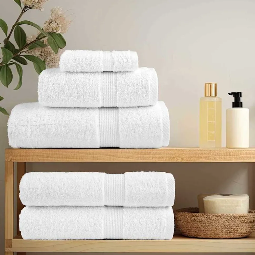 vidaXL Gastendoek SOLUND 2 pcs Wit 15 x 21 cm 550 gsm