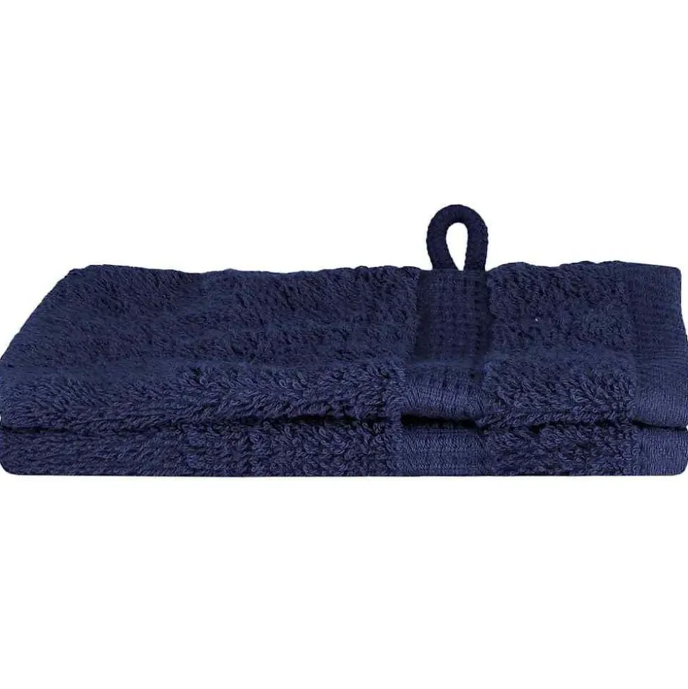 vidaXL Gastendoek SOLUND 2 pcs Marineblauw 15 x 21 cm 550 gsm