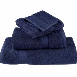 vidaXL Gastendoek SOLUND 2 pcs Marineblauw 15 x 21 cm 550 gsm