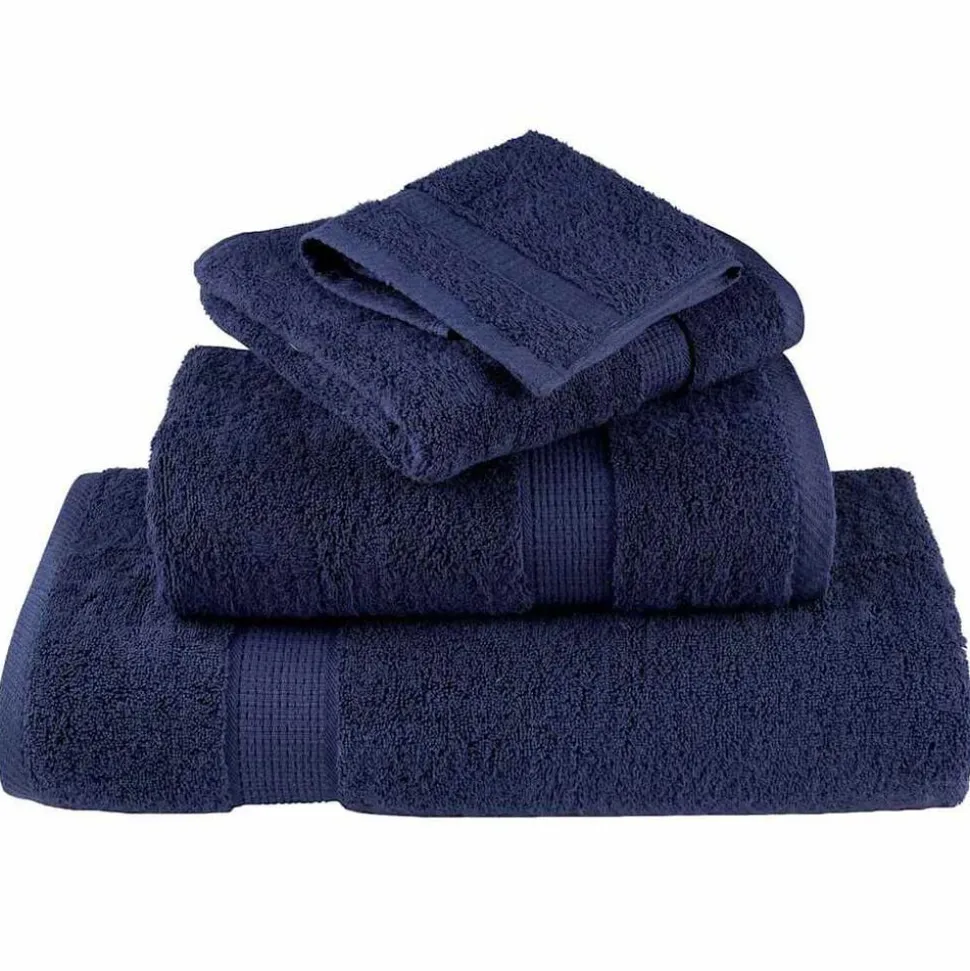 vidaXL Gastendoek SOLUND 2 pcs Marineblauw 15 x 21 cm 550 gsm