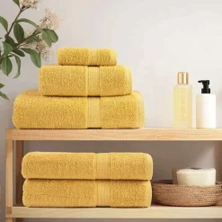 vidaXL Gastendoek SOLUND 2 pcs Goud 15 x 21 cm 550 gsm