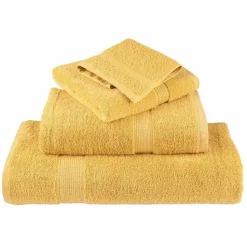 vidaXL Gastendoek SOLUND 2 pcs Goud 15 x 21 cm 550 gsm