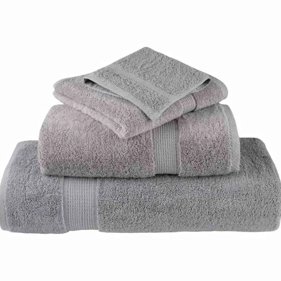 vidaXL Gastendoek SOLUND 2 pcs Grijs 15 x 21 cm 550 gsm