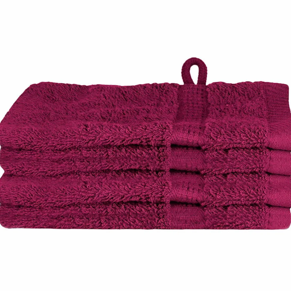 vidaXL Gastendoek SOLUND 4 pcs Bordeauxrood 15 x 21 cm 550 gsm