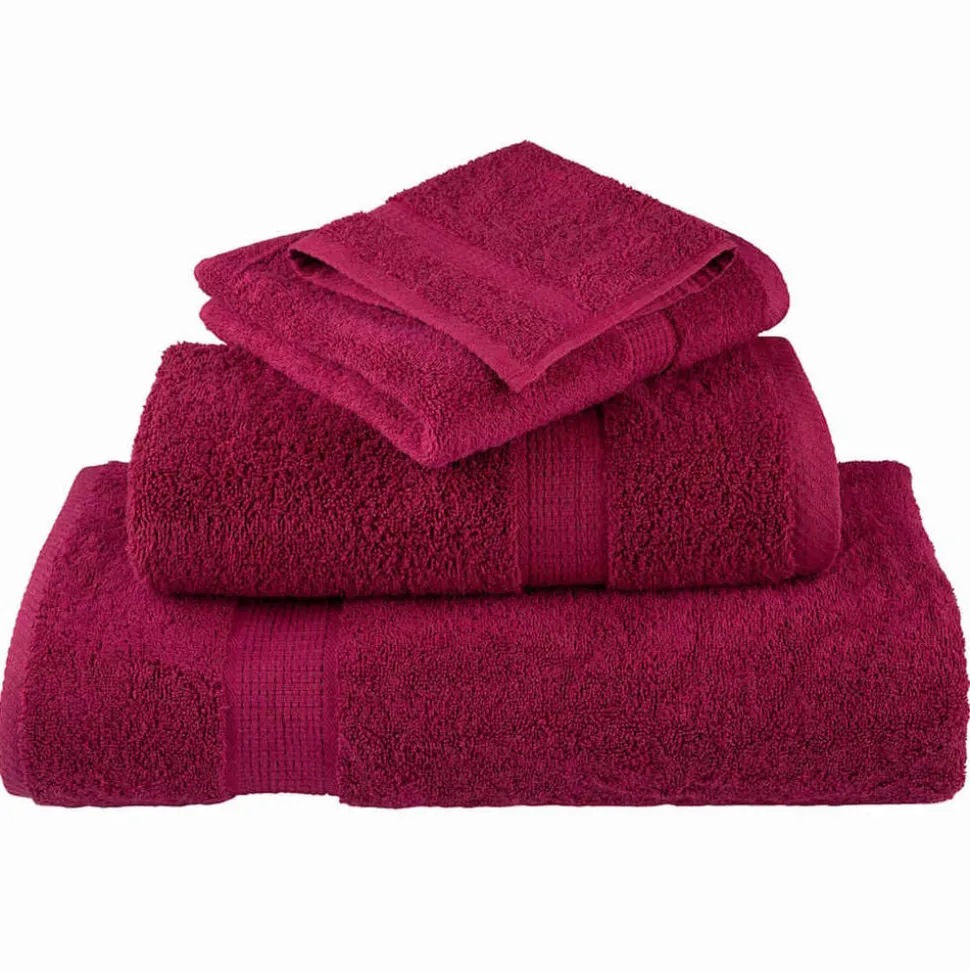vidaXL Gastendoek SOLUND 4 pcs Bordeauxrood 15 x 21 cm 550 gsm