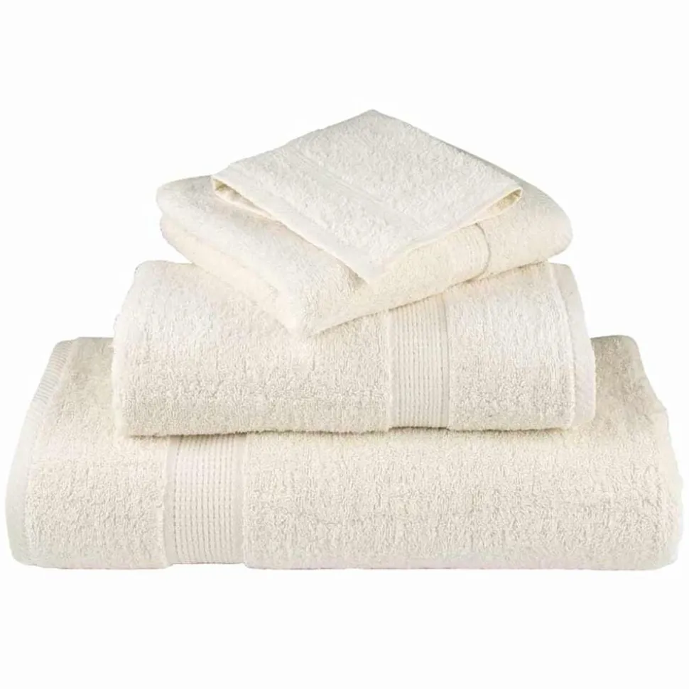 vidaXL Gastendoek SOLUND 2 pcs Crème 15 x 21 cm 550 gsm