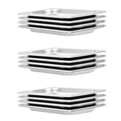 vidaXL Gastronormbakken 12 st GN 1/4 20 mm roestvrij staal