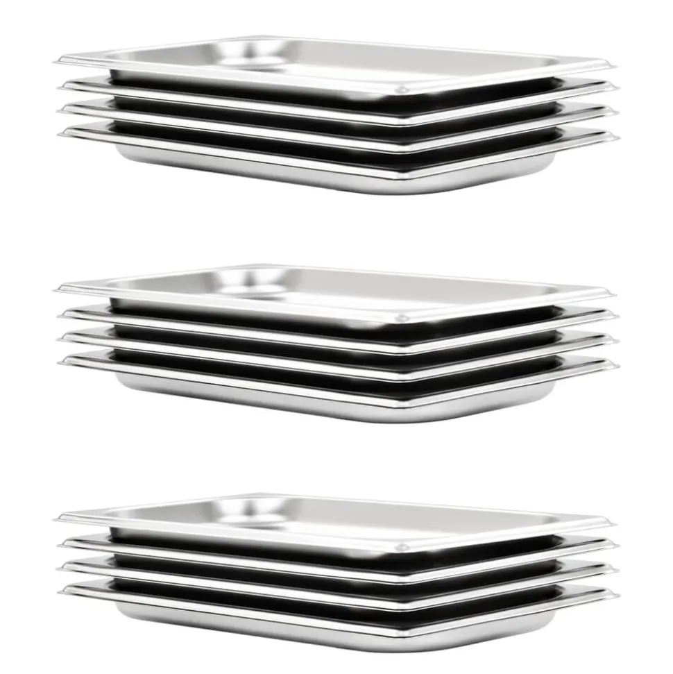 vidaXL Gastronormbakken 12 st GN 1/3 20 mm roestvrij staal