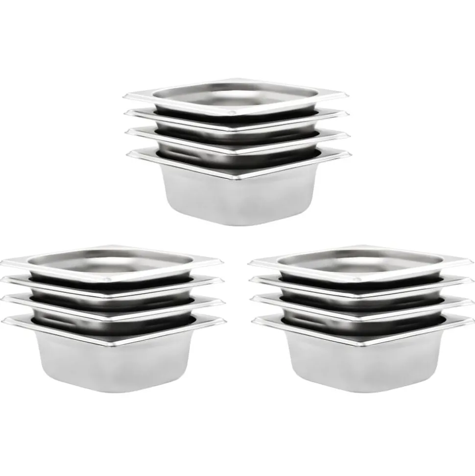 vidaXL Gastronormbakken 12 st GN 1/6 65 mm roestvrij staal