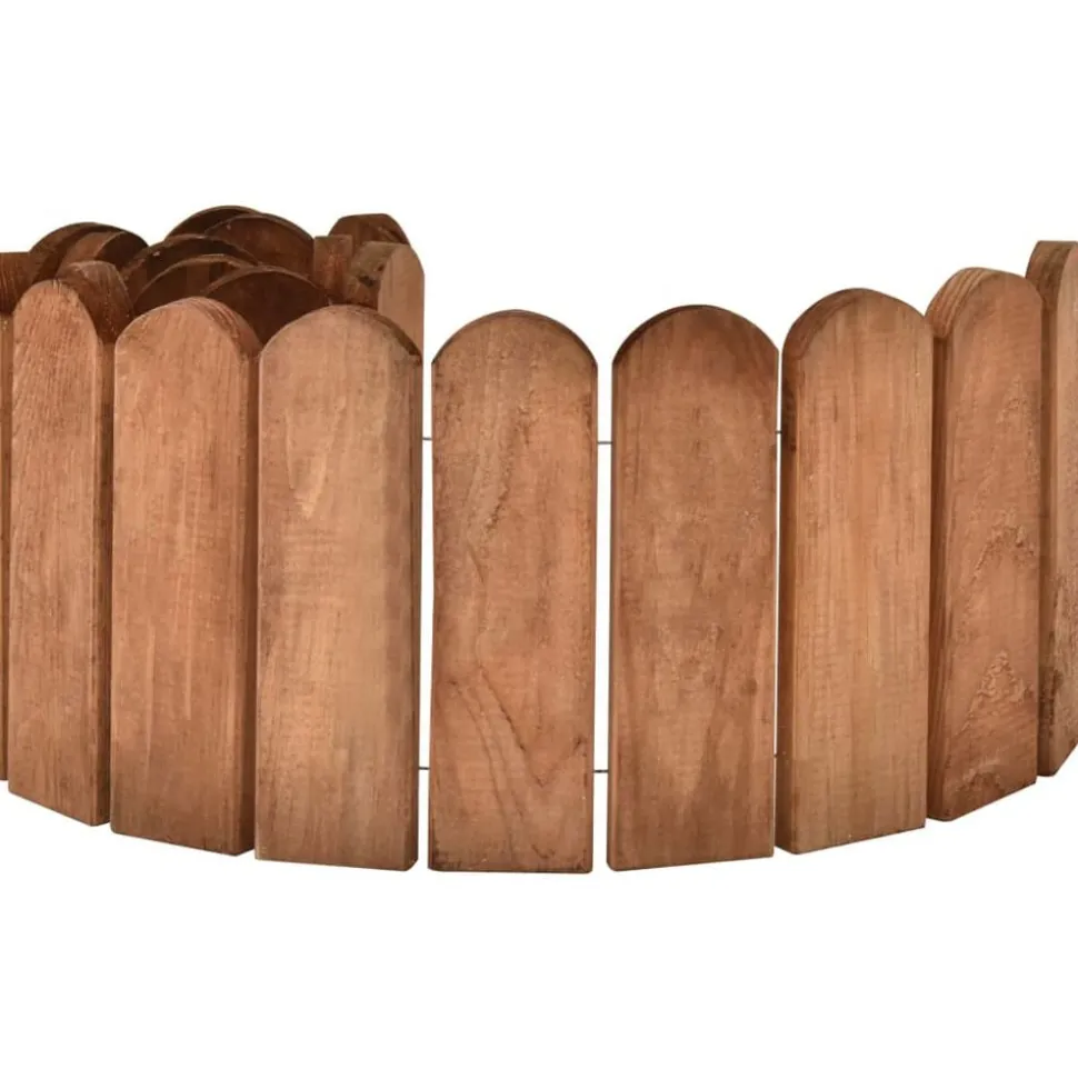 vidaXL Gazonrand 120 cm geïmpregneerd grenenhout bruin