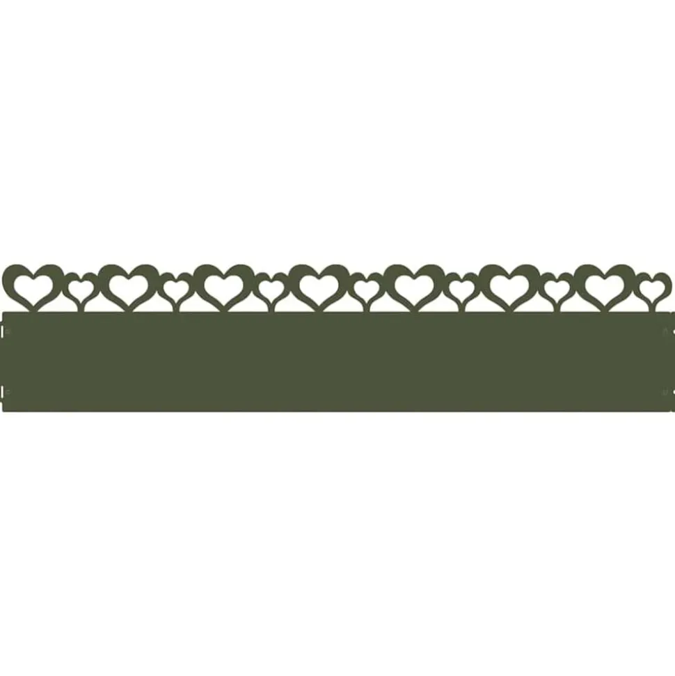 vidaXL Gazonranden 10 pcs Olijf Groen 103 x 0,05 x 22 cm Staal