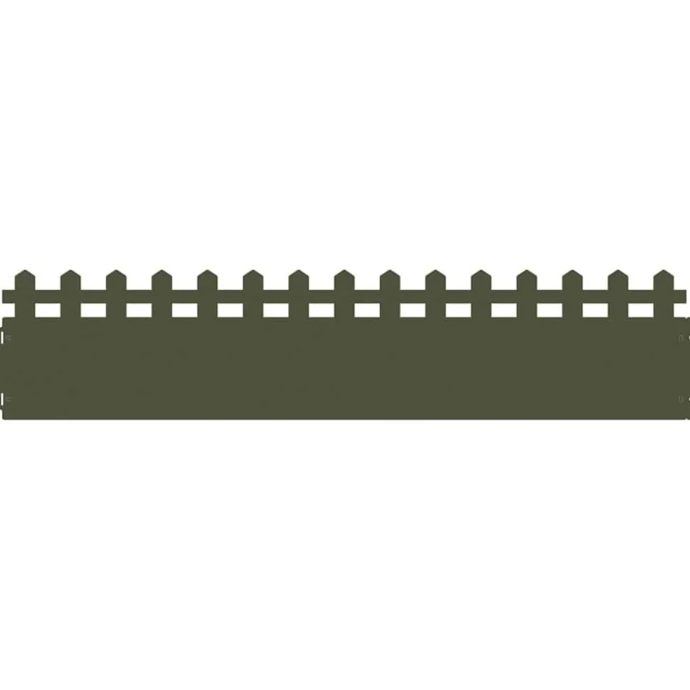 vidaXL Gazonranden 10 pcs Olijf Groen 103 x 0,05 x 22 cm Staal