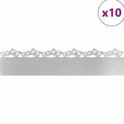 vidaXL Gazonranden 10 pcs Zilver 103 x 0,05 x 22 cm