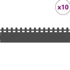 vidaXL Gazonranden 10 pcs Zwart 103 x 0,05 x 22 cm Staal
