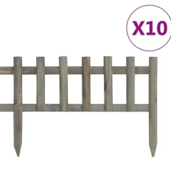 vidaXL Gazonranden 10 st 4,4 m vurenhout