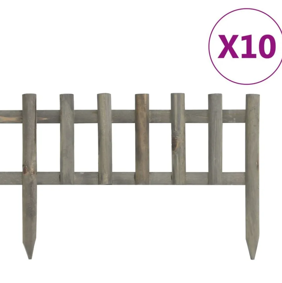 vidaXL Gazonranden 10 st 4,4 m vurenhout