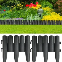 vidaXL Gazonranden 36 st 10 m PP antracietkleurig