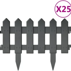 vidaXL Gazonranden 25 st 10 m PP antracietkleurig