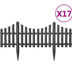 vidaXL Gazonranden 17 st 10 m PP antracietkleurig
