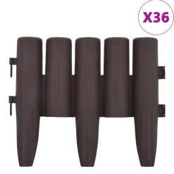 vidaXL Gazonranden 36 st 10 m PP bruin