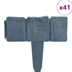 vidaXL Gazonranden 41 st steen-look 10 m kunststof