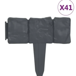vidaXL Gazonranden 41 st steen-look 10 m kunststof