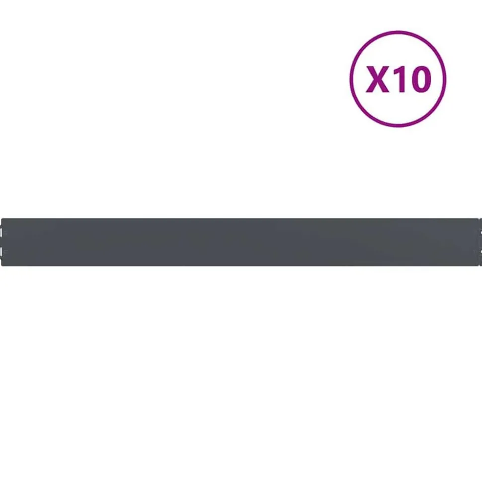 vidaXL Gazonranden 10 st 10x103 cm koudgewalst staal antraciet