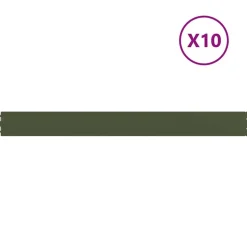 vidaXL Gazonranden 10 st 10x103 cm koudgewalst staal olijfgroen