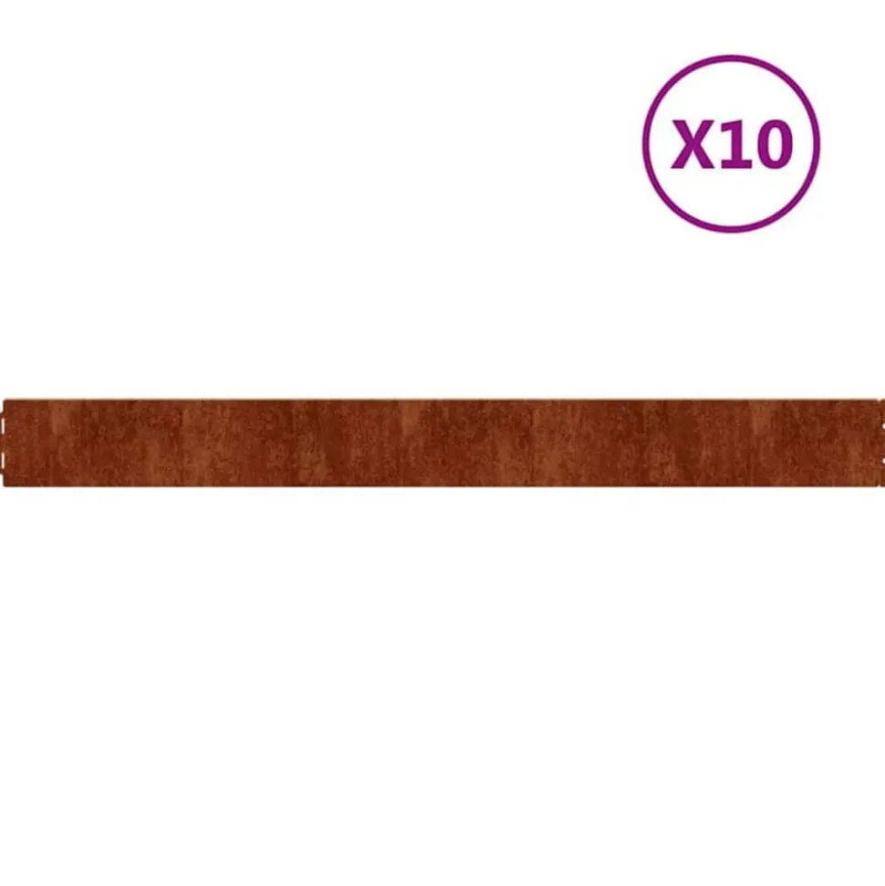 vidaXL Gazonranden 10 stuks 10x103 cm flexibel cortenstaal
