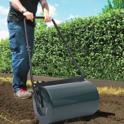 vidaXL Gazonroller 50 L 63 cm groen en zwart
