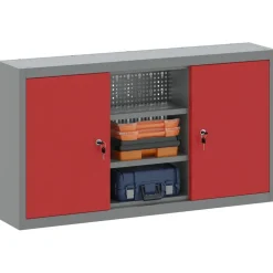 vidaXL Gereedschapskast met plank Rood en Grijs 100 x 20 x 55 cm