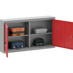 vidaXL Gereedschapskast met plank Rood en Grijs 50 x 20 x 55 cm
