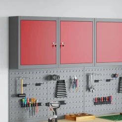 vidaXL Gereedschapskast met plank Rood en Grijs 50 x 20 x 55 cm