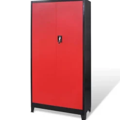 vidaXL Gereedschapskast met kist 90x40x180 cm staal rood en zwart