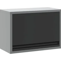vidaXL Gereedschapskast met opslag Zwart en Grijs 50 x 25 x 35 cm