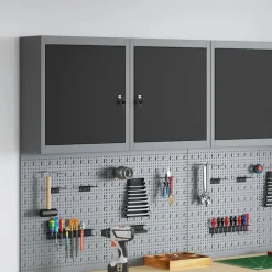 vidaXL Gereedschapskast met plank Zwart en Grijs 50 x 20 x 55 cm