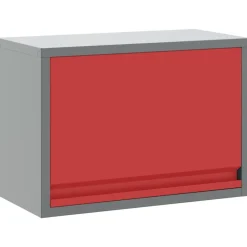 vidaXL Gereedschapskast met opslag Rood en Grijs 50 x 25 x 35 cm